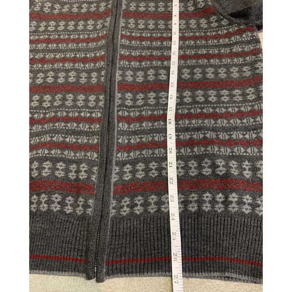 Geoffrey Beene Sweater Mens M Medium Full Zip Dark Grey 50's Rockabilly Cardigan - Picture 13 of 14